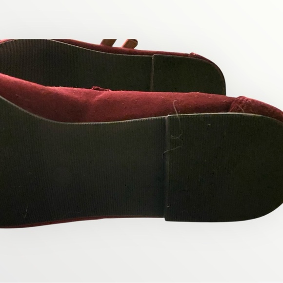 GAP Red Velvet Double Strap Mary Jane Flat Shoe Size 7 - Picture 6 of 7